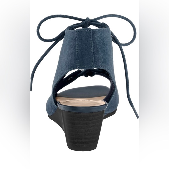 Bella Vita Ingrid Lace Up Wedge Women’s 6 Navy Suede - Picture 5 of 5
